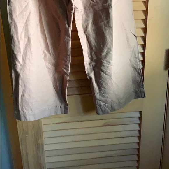 Wide leg paper bag waist linen ankle slacks - Picture 6 of 6